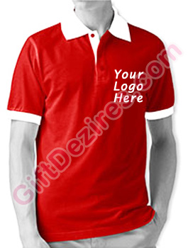 Designer Red and White Color T Shirt With Logo Printed